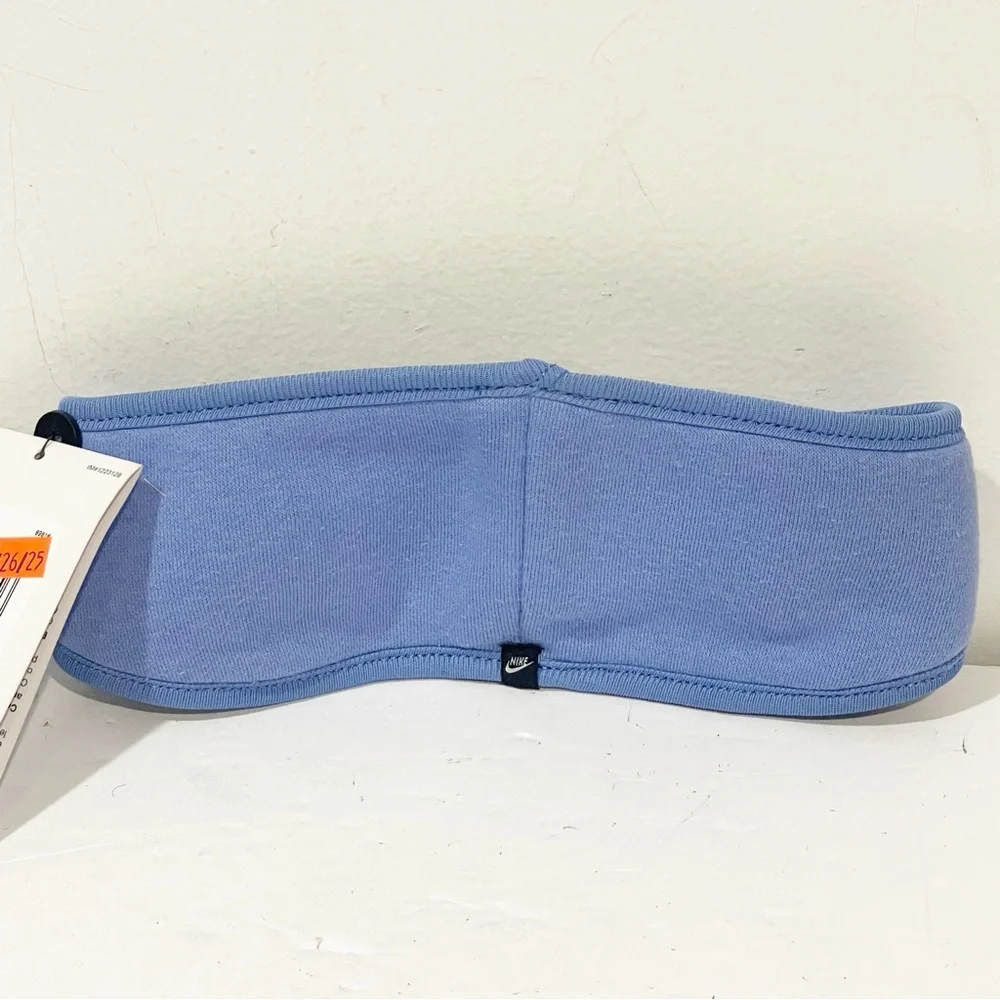 Nike Headband Youth OSFM Club Fleece Blue White Running Outdoor Cold Weather NEW